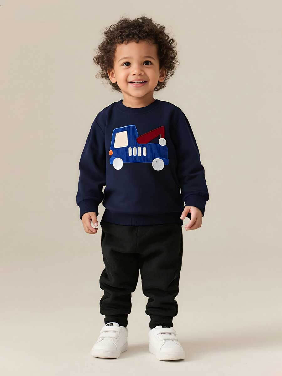 Long-Sleeved Car Print Sweatshirt for Kids | Kalawee