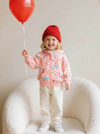 Unicorn Print Hooded Jacket for Kids - Magical Mythical Creature Graphic Coat with Fleece Lining | Kalawee