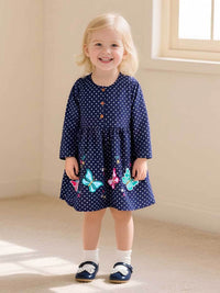 Butterfly Embroidered Kids' Dress - Exquisite Floral Embroidery Princess Dress for Girls | Kalawee
