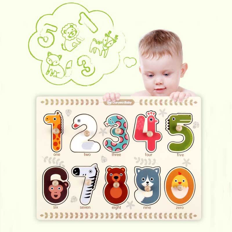 Wooden Number Puzzle for Toddlers | Wiggletots