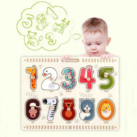 Wooden Number Puzzle for Toddlers | Wiggletots