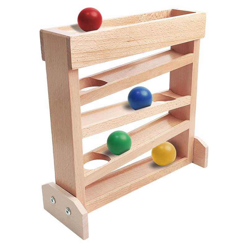 Montessori Wooden Ball Drop Toy, Wooden Ball Tower for Kids, Wooden Ball Track Toy, Pound a Ball for Toddlers 1-3 Early Childhood Education Visual Tracking for Boys Girls Gift | Shinymarch