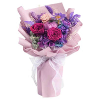 Preserved Flowers Bouquets,Purple Rose Bouquets That Last 1-3 Years,Birthday Flowers Gifts for Women Mom Grandma Wife Friends | Kalawee