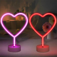 2 Pack Heart Neon Signs, LED Pink Lights Battery Operated or USB Powered Decoration Lamp, Neon Lights Heart Decor for Valentine's Day Gifts, Wedding, Party, Pink Room Decor | Kalawee