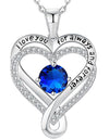 Jewelry for Women Wife Infinity Heart Birthstone I Love You Necklace S925 Anniversary Women Necklaces for Her Wife Birthday Gift Ideas, Birthday Present for Girlfriend Mom Daughter Sterling Silver | Kalawee