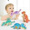 Dinosaur Snap Together Building Toys,STEM Wooden Build Blocks Kits,Take Apart Dinosaur Playset, Fine Motor Skill Montessori Educational Learning Toys Gift for 3 4 5 6 Years Kids | Shinymarch