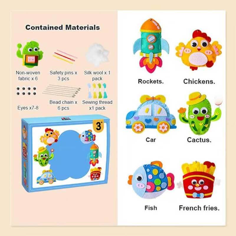 DIY Doll Sewing Toys, DIY Doll Sewing Kit for Kids Ages 6-12, Complete Craft Kit with Fabric, Needles, Thread & Stuffing, Educational Toy for Girls to Create Handmade Plush Toys | Shinymarch