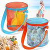 Sea Shell Bags for Beach,2pcs Mesh Seashell Holder,Shelling Collecting Tools Travel Sand Toys Storage Bucket for Sandbox,Beach Vacation Essentials for Kids,The Beach Must Haves Sand Box Toy Bag | Shinymarch