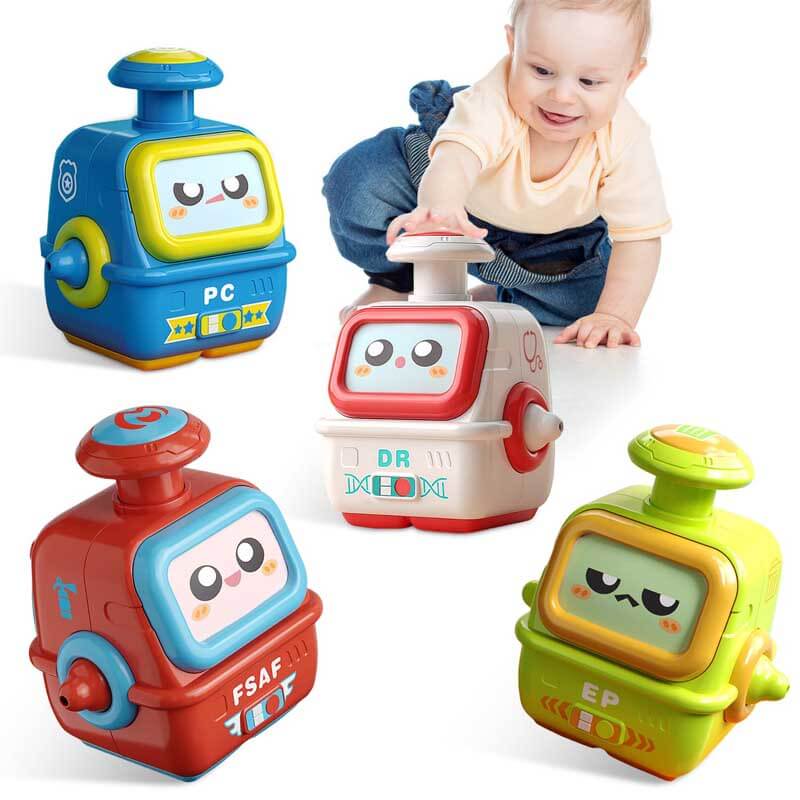  Robot Car Toys for Toddlers 2 3 Year Old, Press to Go Car Toy, Push Go Racing Cars, Play Vehicle Set, Birthday Gifts Boys Girls for Kids | Shinymarch