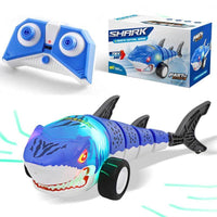 Remote Control Shark Toy for Kids, Fun Like Remote Control Cars, with 2.4Ghz RC Shark Wiggle & Straight Modes, Cool Lights, 360° Rotation Flexible Tail Fin, Shark Toys for Boys 8-12 | Shinymarch