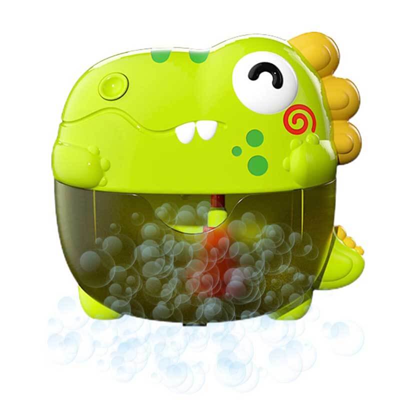 Dinosaur Bathtub Bubble Maker Toy, Dino Tub Bubble Blower Toy Electric Bubble Machine Bath Toy with Colorful Gradient Lights and Joyful Music, No Special Bubble Solution Needed | Shinymarch