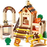 Wooden Building Blocks for Kids Ages 4-8, 167 PCS Stacking Blocks STEM Building Toys with Animals & DIY House, Christmas Birthday Gifts for Girls Boys 4 5 6 7 8 Years Old | Shinymarch