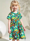 Girls' Short-sleeve Printed Dress