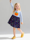 Halloween Pumpkin Print Long-Sleeved Dress | Kalawee