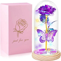 Valentines Day Rose Gifts for Her,Valentines Day Flowers Gifts for Mom Women Girlfriend,Birthday Gifts for Women,Valentines Gifts for Wife,Purple Butterfly Rose Gifts for Valentine's Day Anniversary | Kalawee