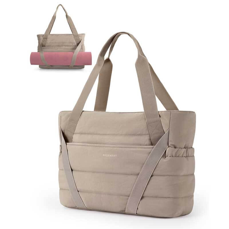 Tote Bag for Women with Zipper and Yoga Mat Straps Quilted Gym Tote for Travel, Work, Sport | Kalawee