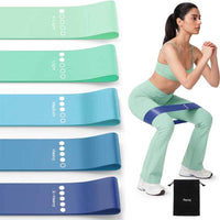 Resistance Bands for Working Out, 5-Pack Elastic Loop Exercise Bands for Strength Training Stretching, Home Gym Equipment for Pilates Yoga Physical Therapy, Leg Glute Arm Workout Kit for Women Men | Kalawee
