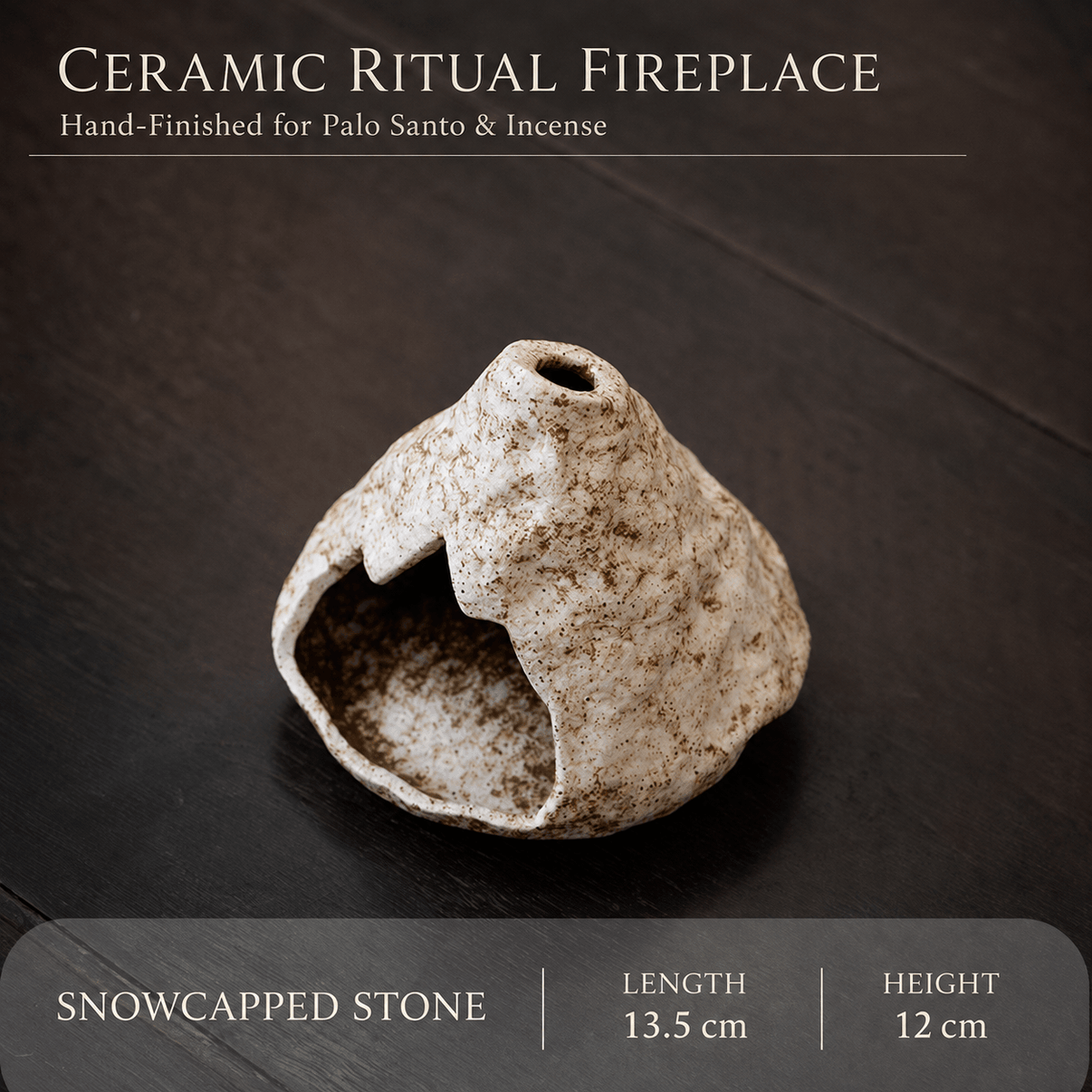 Hand-Finished Ceramic Ritual Fireplace – Palo Santo, Sage & Incense Burner | Kalawee