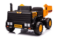 24V Electric Kid Ride On Car with Remote Control, 2 Seater 24' Wideth Ride on Engineering Vehicles for Kids, Battery Powered Kids Ride on Car Yellow, 4 Wheels Vehicles Children Toys, LED Headlights