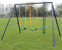 2 in 1 Swing Set With Belt Swing, Glider for Backyard