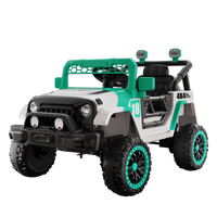 12V Ride on Car with Parent Remote Control, Toddler Electric Car with Spring Suspension, LED Lights & Music Player - Safe Battery Toy for Kids, Christmas & Birthday Gift  WIGHT+GREEN