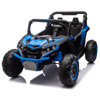 24V Two-Seater Kids Ride On UTV W/Parents Remote Control,Four-Wheel Suspension,Slow Start,Large wheel design,Anti-collision bar,Storage space,Music,USB,Bluetooth,Volume control,LED lights for Kids 3+.