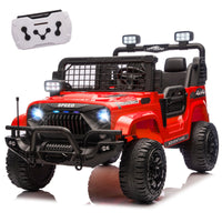 24V Two-seater Kids Ride On Electric Truck Car W/Parents Control,2wd,Four-wheel Suspension, 8.66in Ground Clearance, LED & Searchlights, Bluetooth, Music, Provide 3.11-4.97MPH Speed For Kids  Aged 2-6